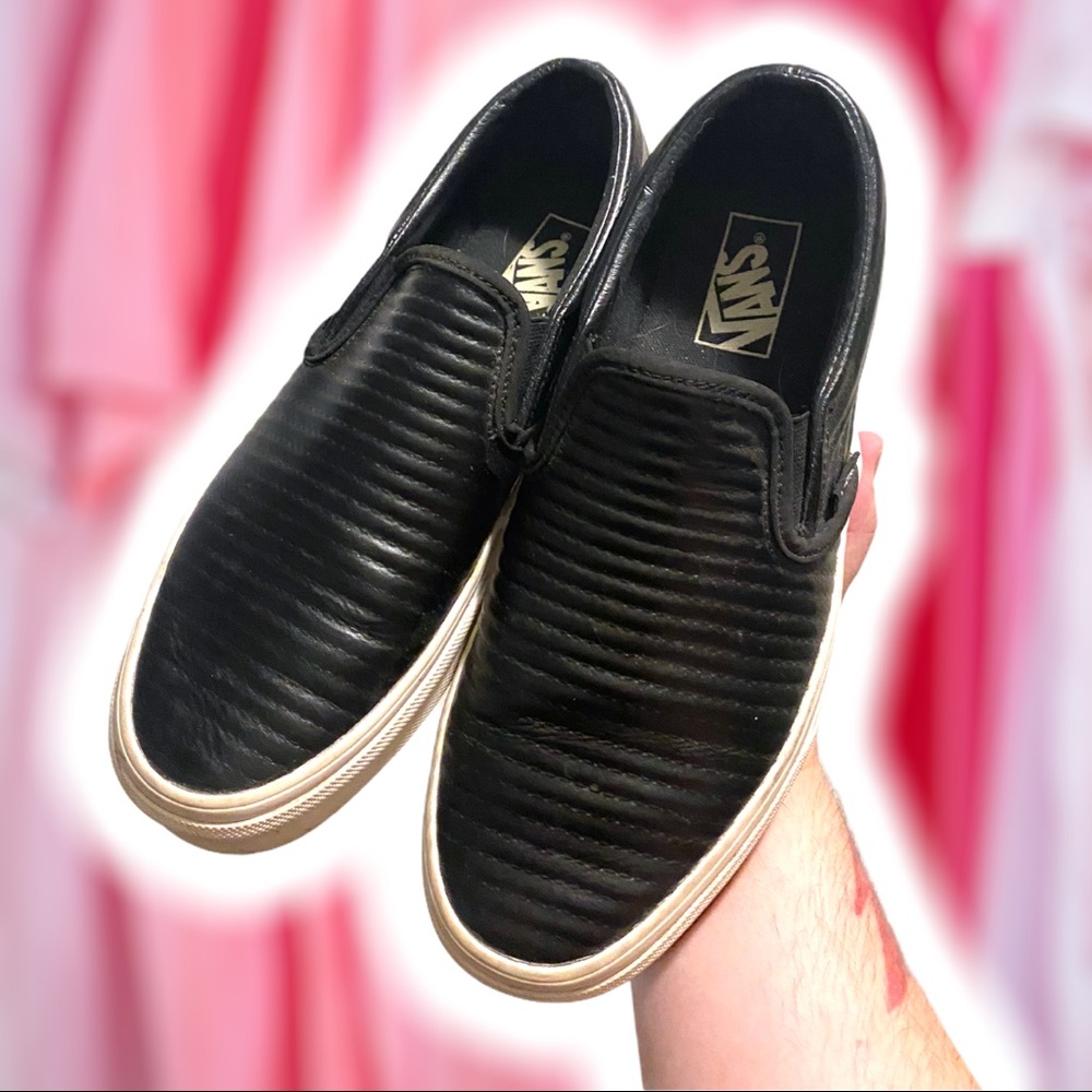 Leather Vans slip on sneakers